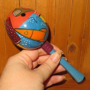 Baby Rattle Traditional Unique hand painted Russian Toy Bфll signed Ryabova