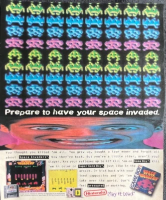 Space Invaders Nintendo Game Boy Original Print Advertising Video Game Ad 1994 - Image 1 of 4