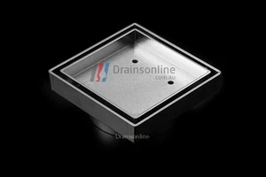 Special Tile Insert Chrome Brass Square Waste Grates Bathroom Drains 115x115 - Picture 1 of 7