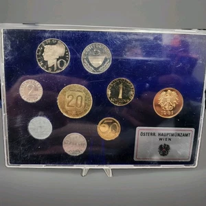 1981 Austria Österreich Divisionale 8 Coins With Mint Vienna Medal Proof Set - Picture 1 of 4