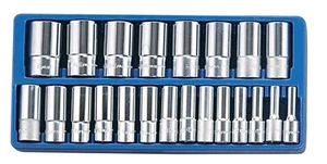 Juego de enchufes de mano profundos Genius Tools 22 piezas 1/2" Dr. SAE - DS-422S - Imagen 1 de 1