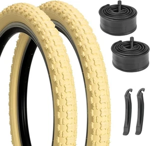 Bike Tires 16x2.125/20x2.125 2-Pack with Tubes & 16&#xD7;2.125 inch, CREAM  - Picture 1 of 8