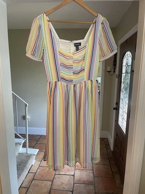 NWT ModCloth Love Charm Fit & Flare Pin Up Dress Size M - Image 1 of 4