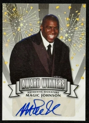 2014 Leaf Pop Century Award Winners Magic Johnson autógrafo Lakers Salón de la fama Foto 1 de 2