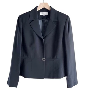 Tahari ASL Damengröße 8 Zierlicher klassischer schwarzer Blazer mit einem Knopf - Bild 1 von 11