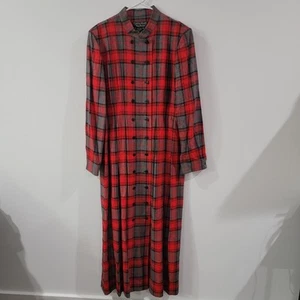 Vintage Cynthia Howie Womens Maxi Shirt Dress Size 14 Button Up Plaid Celtic - Picture 1 of 6