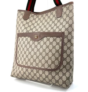Vintage GUCCI GG Tote Bag Sherry Line PVC Leder Braun Original - Bild 1 von 24