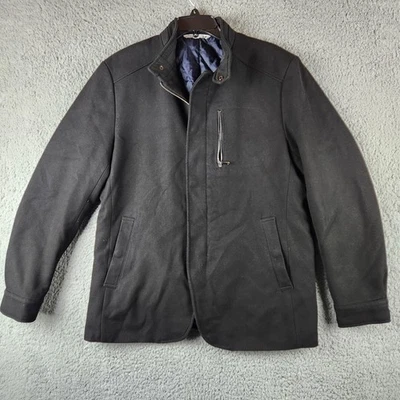 Zara Jacket Mens XL Black Quilted Lining Stand Collar Zip Snap Chest Pocket - Image 1 of 4