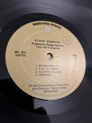 Black Sabbath Self Titled Lp Warner Bros WS 1871 Misprint Ossie 1971 Foto 1 de 4