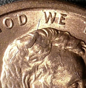 1991 P Lincoln Memorial Penny Spiked Head Die Crack Error - Picture 1 of 7