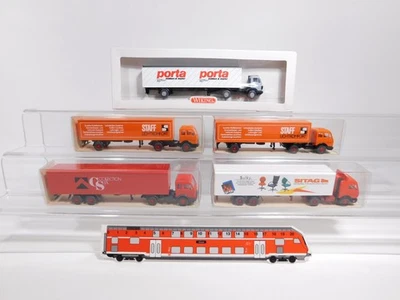 5x wiking H0 1:87 Autoarticolato MB: 542+544 Porta + 547 Staff, Mint + Box # - Immagine 1 di 3