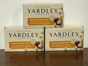 3 Shea Butter Bath Bar Soaps Yardley London Sensitive Skin Moisturizing 3 Bars - Picture 1 of 5