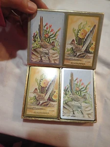 Congress Playing Cards Cel-U-Tone Finish Roadrunner Bird 2 Decks in Case - Picture 1 of 5