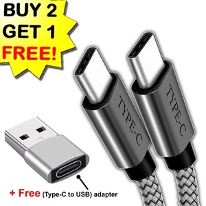 🚀High-Speed USB Type-C to Type-C Fast Charging Cable + USB-A to USB-C Adapter - Picture 1 of 37