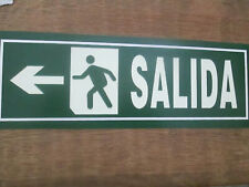 Schild Ausgang spanisch SALIDA  30 cm x 10 cm Pfeil nach links