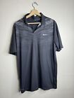 Nike Tiger Woods Collection Short Sleeve Golf Polo Shirt Men's Size Large Gray