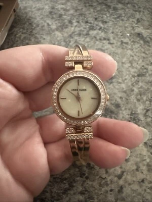 Anne Klein AK/2238 White Mop Dial Rose Gold Tone Stainless Steel Women's Watch - Image 1 of 4