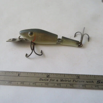 FISHING LURE L&S 2½" VINTAGE  00M  MIRROR LURE SINKER  GREEN BACK - Image 1 of 4