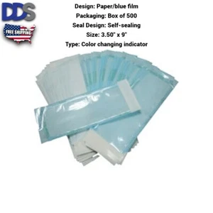 Self Sterilization Pouches Pouch Autoclave, 3.5" x 9" 600 Box (FAST SHIP) - Picture 1 of 2