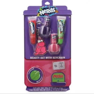 Nerds Candy Beauty Set with Keychain Nail Polish Lip Gloss Kids HTF - Image 1 of 3