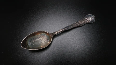 Masonic Temple Chicago Illinois Dearborn Sterling Silver Souvenir Spoon 4 1/8" Cover
