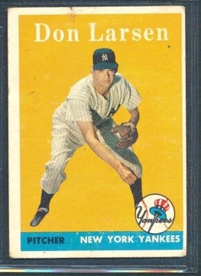 1958 Topps #161: Don Larsen Yankees de Nueva York ~ En muy buen estado a muy buen estado+ Foto 1 de 2