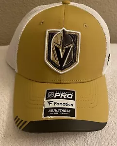 Vegas, Golden Knights fanatics authentic pro locker room logo trucker Gold/White - Picture 1 of 6