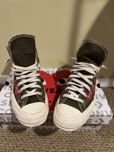 cdg multi heart converse black