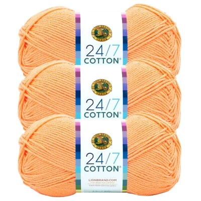 (Paquete de 3) Hilados marca Lion 761-132EF 24/7 hilo Cotton®, crema Foto 1 de 4