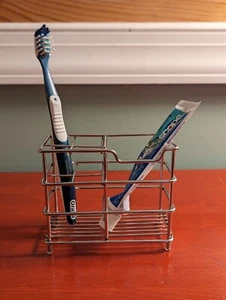 Toothbrush Holder Stainless Steel Toothpaste Razor Stand Rack Bathroom Organizer - Picture 1 of 7