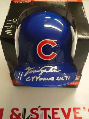 FERGIE JENKINS SIGNED RAWLINGS MINI HELMET 71 CY YOUNG BAS BECKETT WITNESSED COA - Image 1 of 2