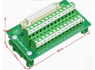 DB25 Terminal Connector Adapter PCB Board Straight with blacket stand RH - Image 1 of 4