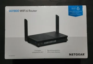 Netgear AX1800 Dual Band 4-Stream RAX10-100NAS WiFi 6 Router - Black Sealed NEW - Picture 1 of 2