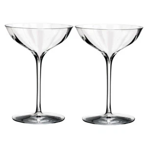 Waterford Crystal Elegance Optic Champagne Belle Coupe Pair 200ml - Set of 2 Gla - Picture 1 of 2