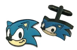Sonic The Hedgehog Face Metal Enamel Cuff Links - Picture 1 of 1