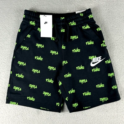 Pantalones Cortos Nike Sportswear Niños Estampado de Vellón DD1699-010 Negro/Verde Talla Grande Foto 1 de 4