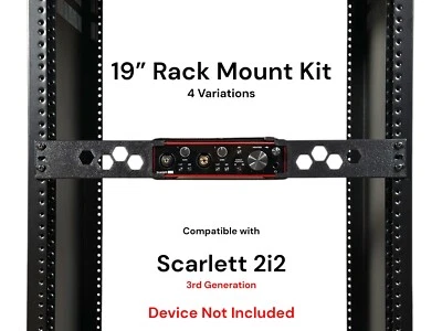 IRON PRINTS Rack Mount Kit for Scarlett 2i2 3rd Gen 1.5U 19” Studio Rack 4 Variations