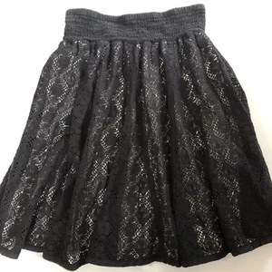 Joe Benbasset Girls Black Lace Crochet A-Line Skirt Size L 8 10 12 Twirl Classic - Picture 1 of 8