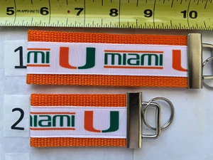 University of Miami Keychain Stocking Stuffer Fob Gift 4 Him Her Mom Hurricanes - Picture 1 of 1