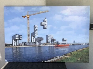 Köln Bild,,Kran-Tris“ in 60 x 90 cm! Leinwand auf Keilrahmen!,,Stadtecken" - Bild 1 von 2