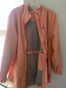 Carhartt Damen Outdoor Wandern Arbeit Coral Pink Windbreaker Kapuze Regen 12/14 Mesh - Bild 1 von 14