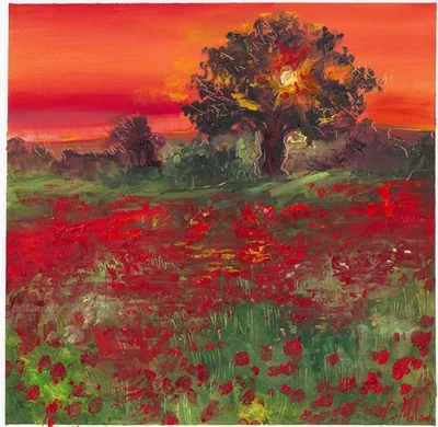 pintura original 30 x 30 cm 73BM obras de arte pinturas al óleo pintura impasto paisaje Foto 1 de 3