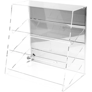 Plymor Acrylic Locking Case w/ Slant-Front, 3 Shelves (Mirrored) 16" x 16" x 10" - Picture 1 of 1