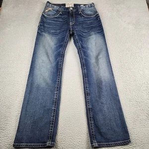 Ariat Jeans Mens 30x32 Blue M4 Western Relaxed Bootcut Work Wear Cowboy - Picture 1 of 10