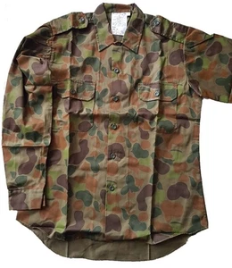 Auscam Cotton Army Shirt Military Security Mens Long Sleeve 2 Pocket Epaulettes - Picture 1 of 10