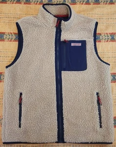 Chaleco polar Vineyard Vines para hombre grande avena beige sherpa - Imagen 1 de 8