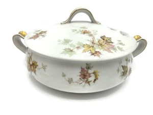 Haviland H&Co (Ahornblatt) 7 3/4" RUND BEDECKT SERVIERSCHÜSSEL & DECKEL Exc - Bild 1 von 12