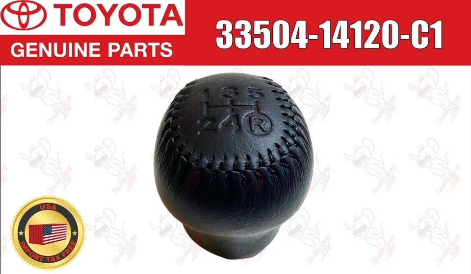TOYOTA Celica MR2 Spyder 00-05 BLACK LEATHER SHIFT KNOB 33504-14120-C1 OEM - Imagem 1 de 4