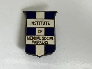 VINTAGE INSTITUTE OF MEDICAL SOCIAL WORKERS ENAMEL PIN BADGE A.E.K. REID 444 - Foto 1 di 3