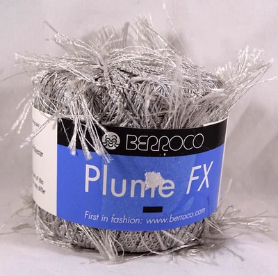 Berroco Yarn Plume FX Eyelash Silver novelty Knitting Crochet Craft - Image 1 of 4